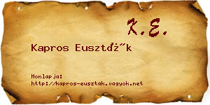 Kapros Euszták névjegykártya